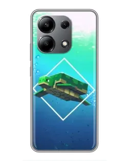 Чохол для Xiaomi Redmi Note 13 (4G) з картинкою «Черепаха Minecraft»