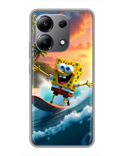 Чохол для Xiaomi Redmi Note 13 (4G) з картинкою «Губка Боб серфінгіст»