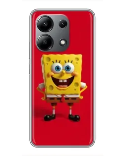 Чохол для Xiaomi Redmi Note 13 (4G) з картинкою «Спанч Боб на червоному»