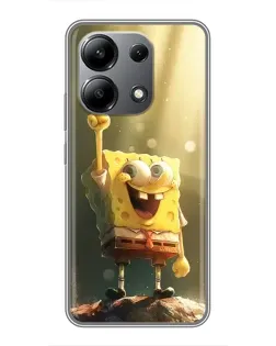 Чохол для Xiaomi Redmi Note 13 (4G) з картинкою «Сяючий Спанч Боб»