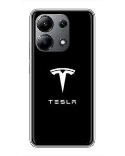 Чохол для Xiaomi Redmi Note 13 (4G) з картинкою «Tesla White Logo»