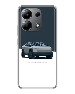 Чохол для Xiaomi Redmi Note 13 (4G) з картинкою «Сріблястий Cybertruck Tesla»