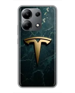 Чохол для Xiaomi Redmi Note 13 (4G) з картинкою «Мармурова Tesla Gold»