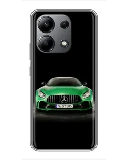 Чохол для Xiaomi Redmi Note 13 (4G) з картинкою «Mercedes — неоновий лого»