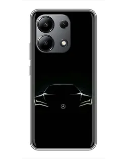 Чехол для Xiaomi Redmi Note 13 (4G) с картинкой «Mercedes — силуэт авто»