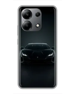 Чохол для Xiaomi Redmi Note 13 (4G) з картинкою «Чорний Lamborghini Aventador»