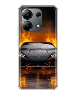 Чохол для Xiaomi Redmi Note 13 (4G) з картинкою «Lamborghini у вогні»