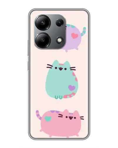 Чехол для Xiaomi Redmi Note 13 (4G) с картинкой «Pusheen трио»