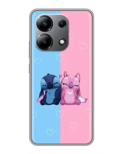 Чехол для Xiaomi Redmi Note 13 (4G) с картинкой «Stitch и Angel Love»