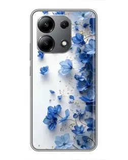 Чехол для Xiaomi Redmi Note 13 (4G) с картинкой «Голубой цветочный каскад» Чехол для Xiaomi Redmi Note 13 (4G) с картинкой «Голубой цветочный каскад»