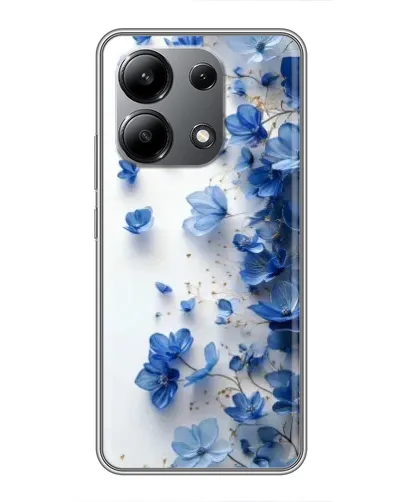 Чехол для Xiaomi Redmi Note 13 (4G) с картинкой «Голубой цветочный каскад»