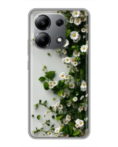 Чехол для Xiaomi Redmi Note 13 (4G) с картинкой «Ветка мелких белых цветов»
