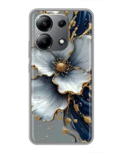 Чехол для Xiaomi Redmi Note 13 (4G) с картинкой «Белый цветок и золотой флюид» Чехол для Xiaomi Redmi Note 13 (4G) с картинкой «Белый цветок и золотой флюид»