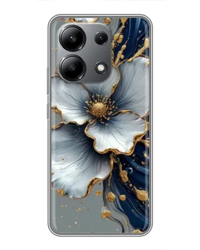 Чехол для Xiaomi Redmi Note 13 (4G) с картинкой «Белый цветок и золотой флюид» Чехол для Xiaomi Redmi Note 13 (4G) с картинкой «Белый цветок и золотой флюид»