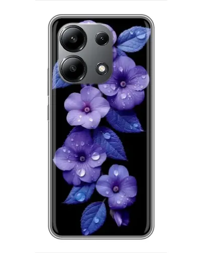 Чехол для Xiaomi Redmi Note 13 (4G) с картинкой «Фиолетовые цветы с росою»