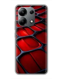 Чохол для Xiaomi Redmi Note 13 (4G) з картинкою «Червона глянцева сітка»