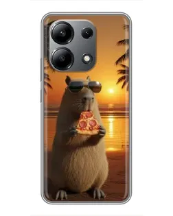 Чохол для Xiaomi Redmi Note 13 (4G) з картинкою «Капібара з піцою» Чохол для Xiaomi Redmi Note 13 (4G) з картинкою «Капібара з піцою»