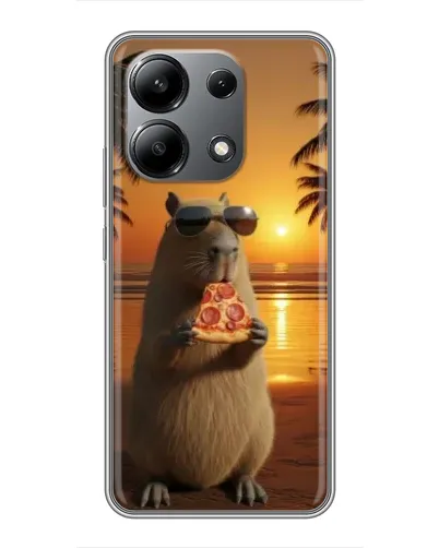 Чохол для Xiaomi Redmi Note 13 (4G) з картинкою «Капібара з піцою» Чохол для Xiaomi Redmi Note 13 (4G) з картинкою «Капібара з піцою»