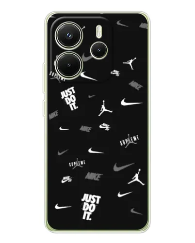 Чохол для Xiaomi Redmi Note 14 4G (Global) з картинкою «Nike Black Pattern» Чохол для Xiaomi Redmi Note 14 4G (Global) з картинкою «Nike Black Pattern»