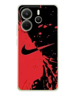Чохол для Xiaomi Redmi Note 14 4G (Global) з картинкою «Червоні бризки Nike»