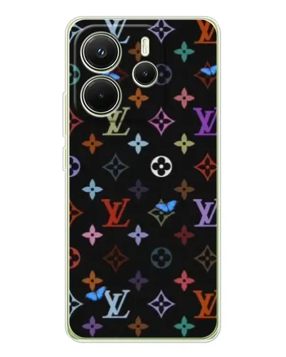 Чехол для Xiaomi Redmi Note 14 4G (Global) с картинкой «Цветная монограмма LV»