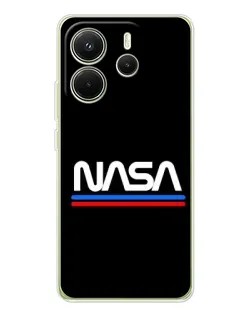 Чохол для Xiaomi Redmi Note 14 4G (Global) з картинкою «NASA — класика Red Blue»