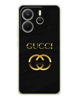 Чохол для Xiaomi Redmi Note 14 4G (Global) з картинкою «Золотий логотип Gucci»