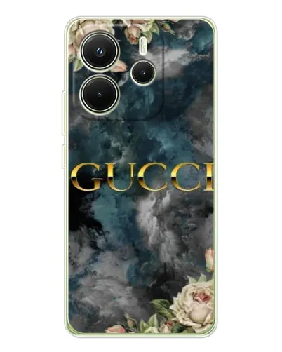 Чохол для Xiaomi Redmi Note 14 4G (Global) з картинкою «Абстрактні квіти Gucci» Чохол для Xiaomi Redmi Note 14 4G (Global) з картинкою «Абстрактні квіти Gucci»