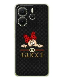 Чохол для Xiaomi Redmi Note 14 4G (Global) з картинкою «Мінні Маус Gucci — чорний»