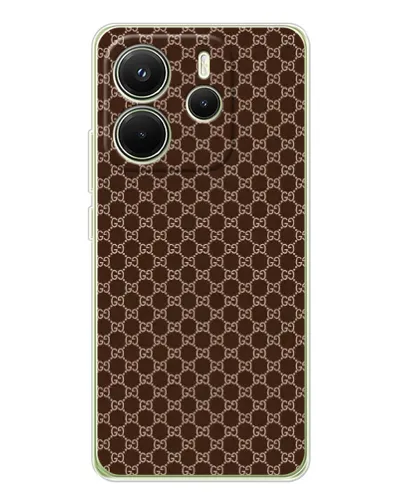 Чехол для Xiaomi Redmi Note 14 4G (Global) с картинкой «Gucci — шоколадная сетка» Чехол для Xiaomi Redmi Note 14 4G (Global) с картинкой «Gucci — шоколадная сетка»