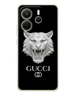 Чохол для Xiaomi Redmi Note 14 4G (Global) з картинкою «Gucci — срібний лев» Чохол для Xiaomi Redmi Note 14 4G (Global) з картинкою «Gucci — срібний лев»