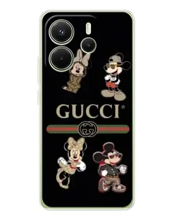 Чохол для Xiaomi Redmi Note 14 4G (Global) з картинкою «Gucci — герої Disney та монограма» Чохол для Xiaomi Redmi Note 14 4G (Global) з картинкою «Gucci — герої Disney та монограма»