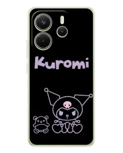 Чохол для Xiaomi Redmi Note 14 4G (Global) з картинкою «Kuromi — чорний мінімалізм»