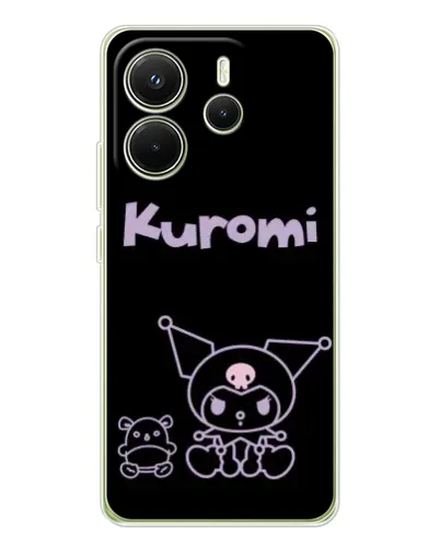 Чохол для Xiaomi Redmi Note 14 4G (Global) з картинкою «Kuromi — чорний мінімалізм»