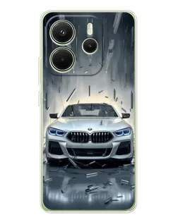 Чехол для Xiaomi Redmi Note 14 4G (Global) с картинкой «BMW в свете фар» Чехол для Xiaomi Redmi Note 14 4G (Global) с картинкой «BMW в свете фар»