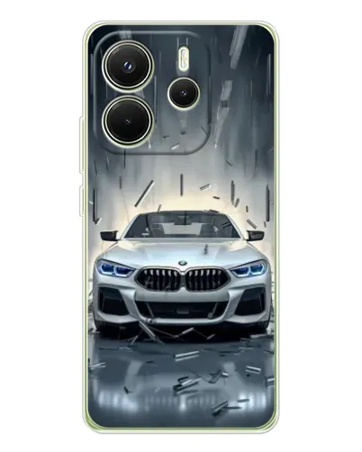 Чехол для Xiaomi Redmi Note 14 4G (Global) с картинкой «BMW в свете фар» Чехол для Xiaomi Redmi Note 14 4G (Global) с картинкой «BMW в свете фар»