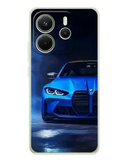 Чехол для Xiaomi Redmi Note 14 4G (Global) с картинкой «Голубая BMW M4» Чехол для Xiaomi Redmi Note 14 4G (Global) с картинкой «Голубая BMW M4»