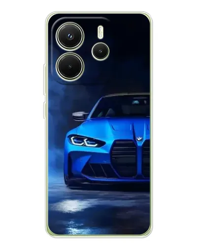 Чехол для Xiaomi Redmi Note 14 4G (Global) с картинкой «Голубая BMW M4» Чехол для Xiaomi Redmi Note 14 4G (Global) с картинкой «Голубая BMW M4»
