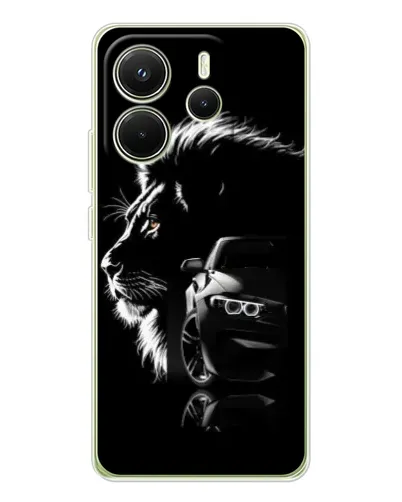Чехол для Xiaomi Redmi Note 14 4G (Global) с картинкой «BMW и лев» Чехол для Xiaomi Redmi Note 14 4G (Global) с картинкой «BMW и лев»