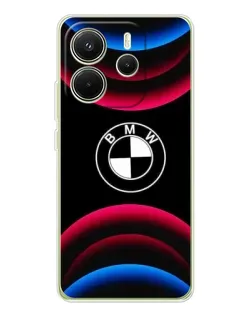 Чехол для Xiaomi Redmi Note 14 4G (Global) с картинкой «Логотип BMW и неоновые дуги» Чехол для Xiaomi Redmi Note 14 4G (Global) с картинкой «Логотип BMW и неоновые дуги»