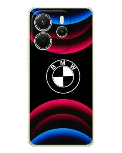 Чехол для Xiaomi Redmi Note 14 4G (Global) с картинкой «Логотип BMW и неоновые дуги» Чехол для Xiaomi Redmi Note 14 4G (Global) с картинкой «Логотип BMW и неоновые дуги»