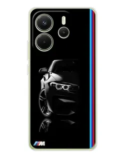 Чехол для Xiaomi Redmi Note 14 4G (Global) с картинкой «Силуэт BMW в темноте» Чехол для Xiaomi Redmi Note 14 4G (Global) с картинкой «Силуэт BMW в темноте»