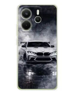 Чехол для Xiaomi Redmi Note 14 4G (Global) с картинкой «BMW сквозь туман» Чехол для Xiaomi Redmi Note 14 4G (Global) с картинкой «BMW сквозь туман»