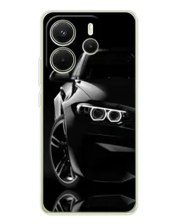 Чехол для Xiaomi Redmi Note 14 4G (Global) с картинкой «Черная BMW — профиль» Чехол для Xiaomi Redmi Note 14 4G (Global) с картинкой «Черная BMW — профиль»