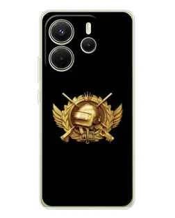 Чехол для Xiaomi Redmi Note 14 4G (Global) с картинкой «PUBG — оранжевый градиент»