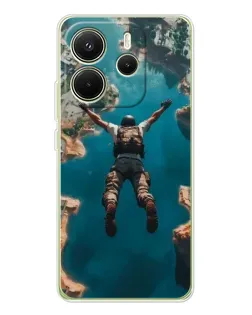 Чехол для Xiaomi Redmi Note 14 4G (Global) с картинкой «PUBG — свободное падение»