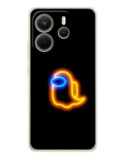 Чехол для Xiaomi Redmi Note 14 4G (Global) с картинкой «Among Us неоновое сияние»