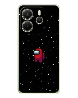 Чехол для Xiaomi Redmi Note 14 4G (Global) с картинкой «Красный Among Us»