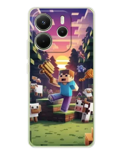 Чехол для Xiaomi Redmi Note 14 4G (Global) с картинкой «Стив на ферме» Чехол для Xiaomi Redmi Note 14 4G (Global) с картинкой «Стив на ферме»