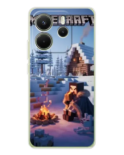 Чехол для Xiaomi Redmi Note 14 4G (Global) с картинкой «Зимний Minecraft» Чехол для Xiaomi Redmi Note 14 4G (Global) с картинкой «Зимний Minecraft»